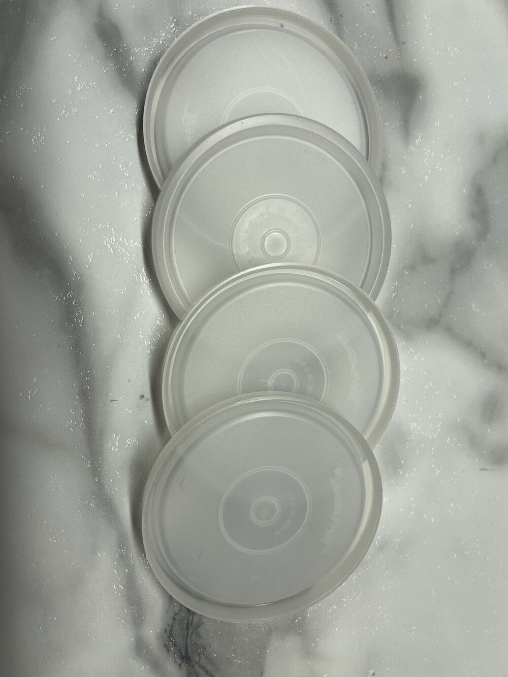 Tupperware Sheer Clear H Replacement Lids Lot of 4 Frost